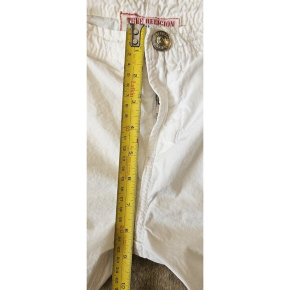 True Religion Womens Military Cargo Pants 26 White Straight Adjustable Waist/Leg - Picture 12 of 16